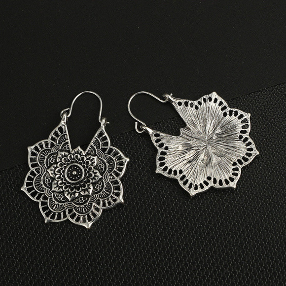 Boho Lotus Gypsy Earrings - Picture 3 of 4